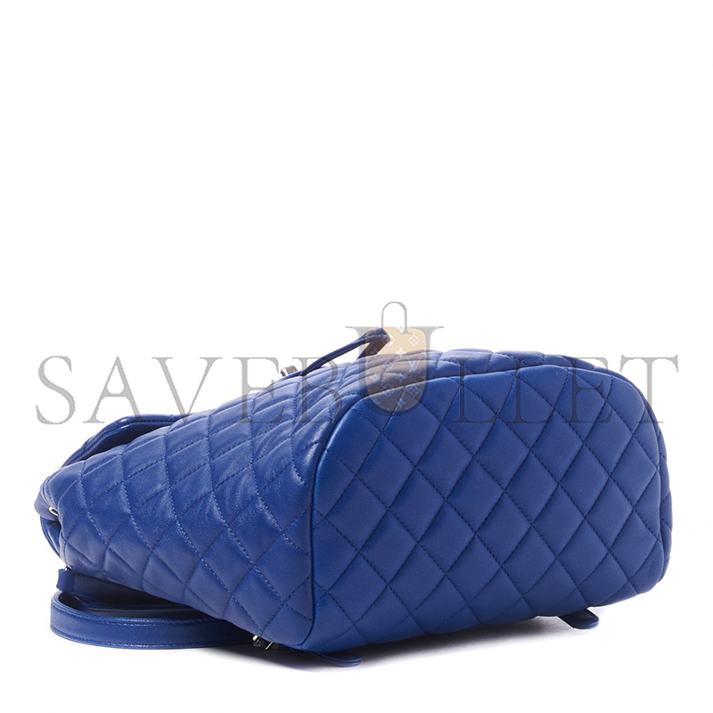 CHANEL LAMBSKIN QUILTED SMALL URBAN SPIRIT BACKPACK BLUE (29*13*11cm)